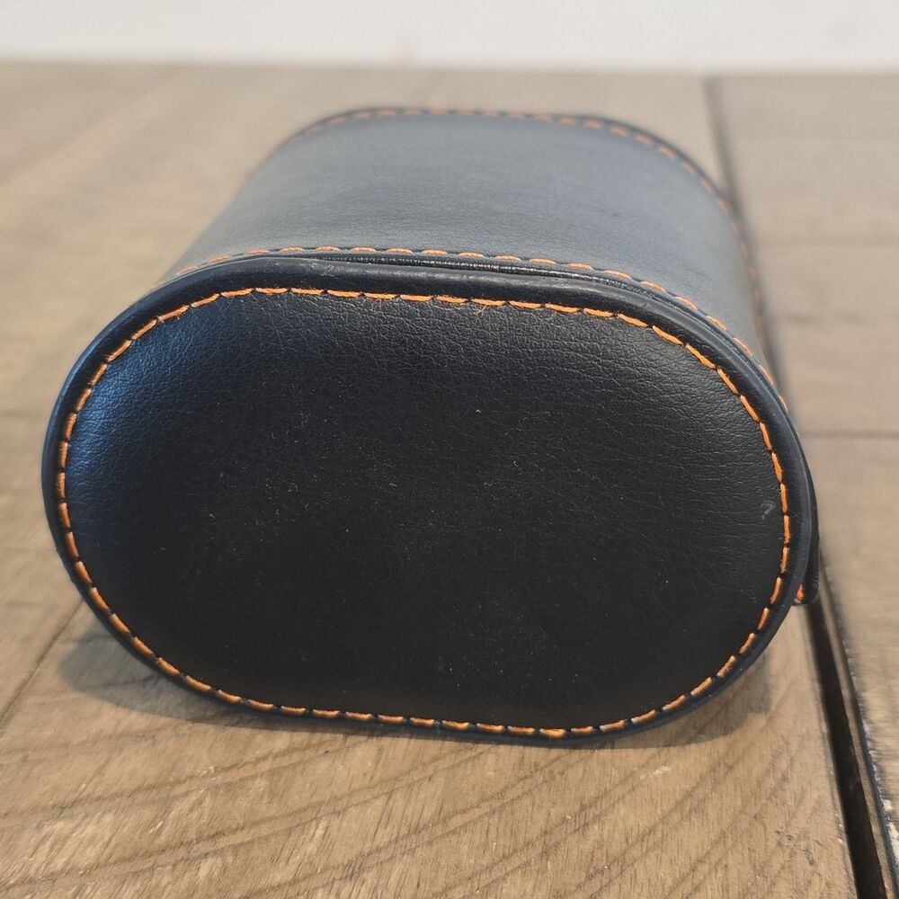 Crown & Caliber Leather Single Watch Travel Case Box Holder NO PILLOW Black